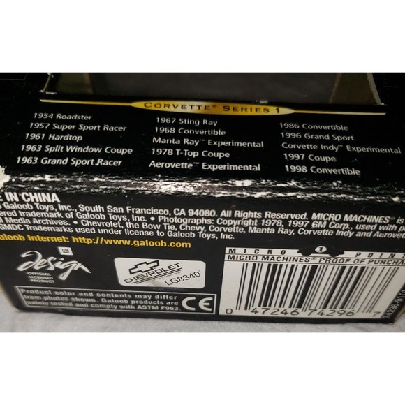 Vintage 1998 Micro Machines Scale Miniatures 1998 Corvette Convertible Series 1 - Picture 4 of 4